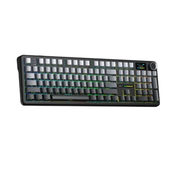 კლავიატურა: AULA F108PRO RGB Wireless Mechanical Keyboard side-engraved keycaps Gradient Gray (ZEPHYR Switch V3)
