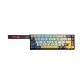 კლავიატურა: AULA WIN68 HE MAX RGB Wired Gaming Keyboard dark Grey/light grey/Yellow (Wing Chun Magnetic Switch)