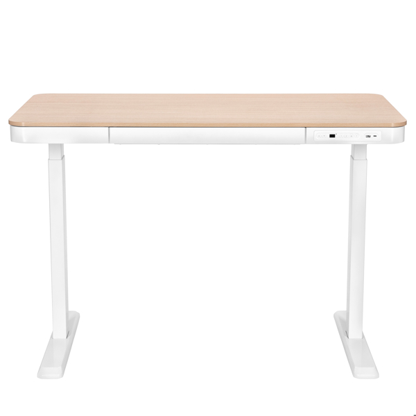 2E Computer table CE218D-MOTORIZED, height adjustment, electric motor 220V, (USB-A/USB-C), 72/120х118x60cm, beige
