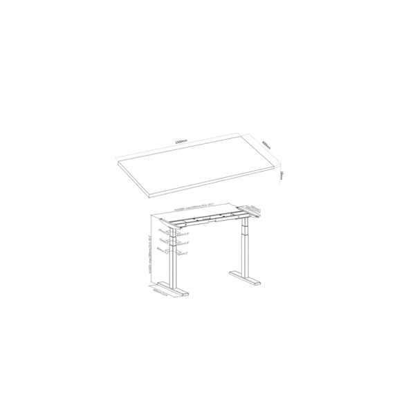 2E Computer table CE150WDARK-MOTORIZED, height adjustment, electric motor 220V, 62/128x150х75cm, Wood Dark