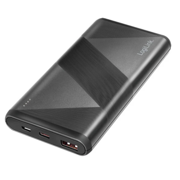 დამტენი: Logilink PA0275 Power bank 10000mAh 1x USB-A QC 3.0 & 1x USB-C PD 2.0 2-in-1 cable Black