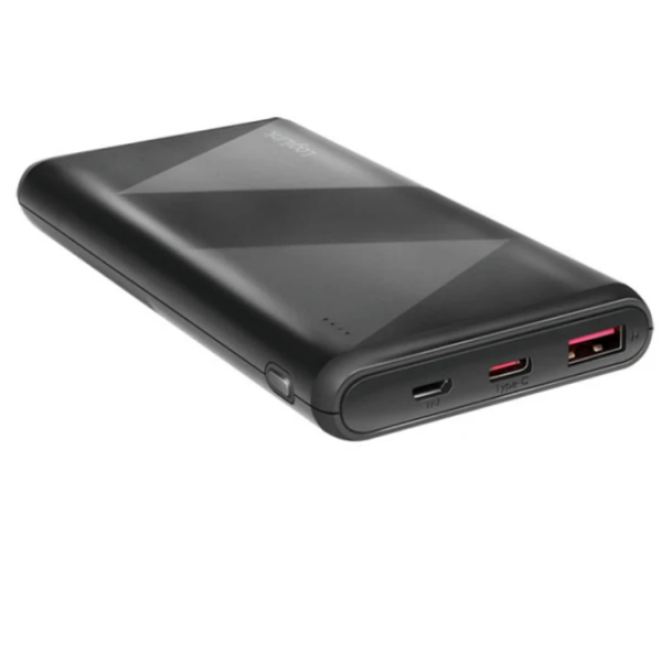დამტენი: Logilink PA0275 Power bank 10000mAh 1x USB-A QC 3.0 & 1x USB-C PD 2.0 2-in-1 cable Black