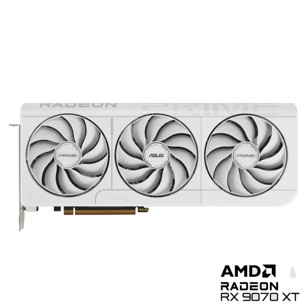 ASUS Graphic Card Radeon RX 9070 XT 16GB GDDR6 OC PRIME-RX9070XT-O16G-WHITE