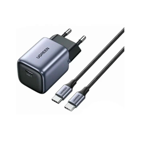 დამტენი UGREEN CD319 (25257) Nexode, 30W, Type-C with Type-c Cable 1m, GaN Fast Charger, Gray