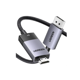 ვიდეო კაბელი UGREEN DP115 (80397), 8K, DisplayPort to HDMI, 2m, Grey