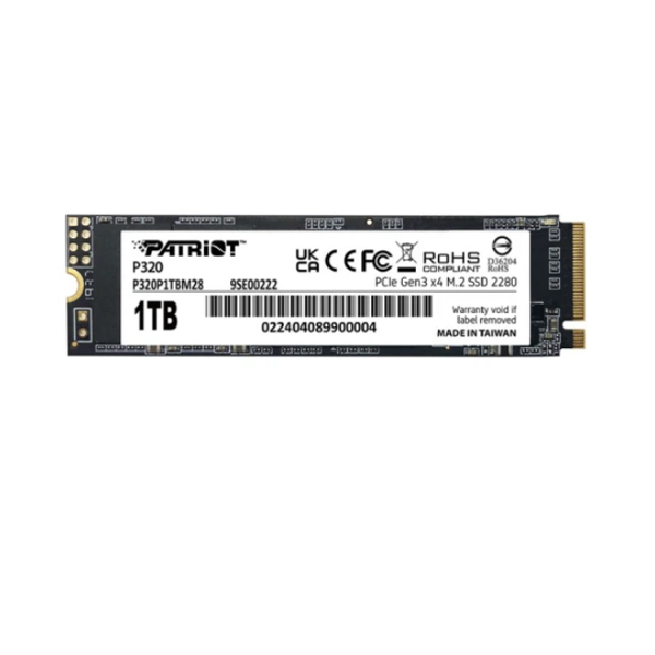 მყარი დისკი: Patriot P320 1TB SSD M.2 PCIe Gen3 x 4 NVMe - P320P1TBM28