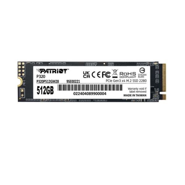 მყარი დისკი: Patriot P320 512GB SSD M.2 2280 PCIe Gen 3.0 x4 NVMe - P320P512GM28