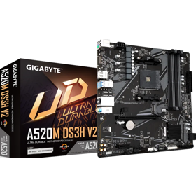 GIGABYTE Motherbard A520M DS3H V2 sAM4 A520 4xDDR4 M.2 HDMI DP mATX