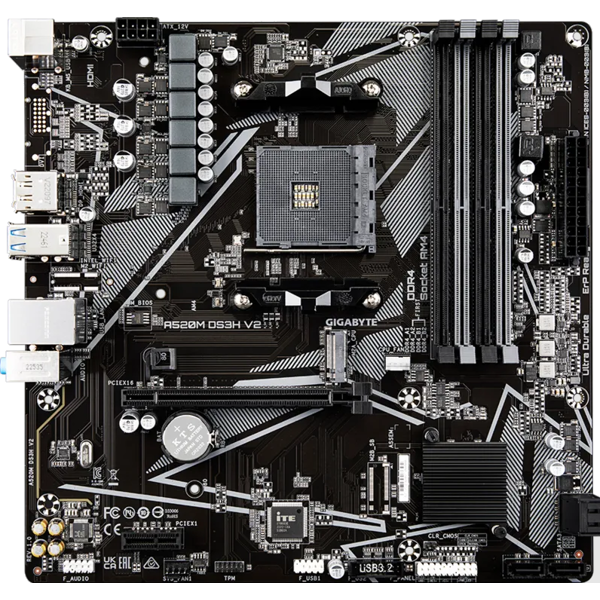 GIGABYTE Motherbard A520M DS3H V2 sAM4 A520 4xDDR4 M.2 HDMI DP mATX