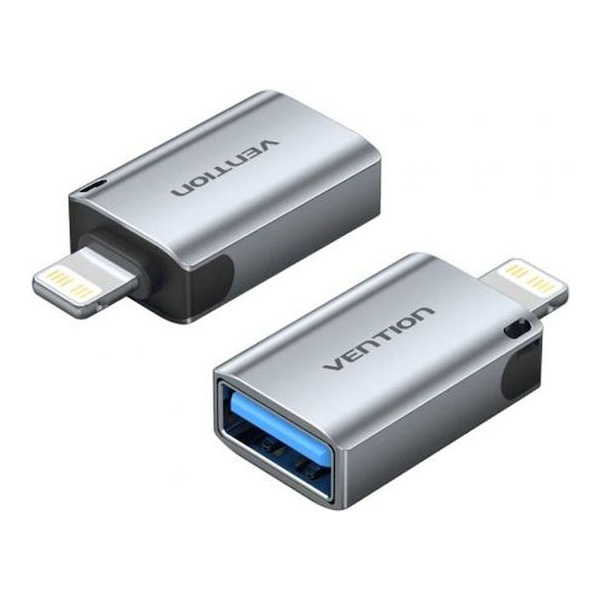 VENTION CUCH0 USB-A Female to Lightning Male OTG Adapter Gray Aluminum Alloy Type