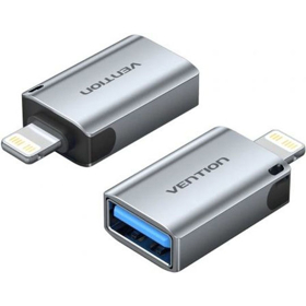 VENTION CUCH0 USB-A Female to Lightning Male OTG Adapter Gray Aluminum Alloy Type
