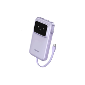 პორტატული დამტენი UGREEN PB511 (35604B) Uno, 10000mAh, USB, Type-C, Power Bank With Built In Cable, Purple