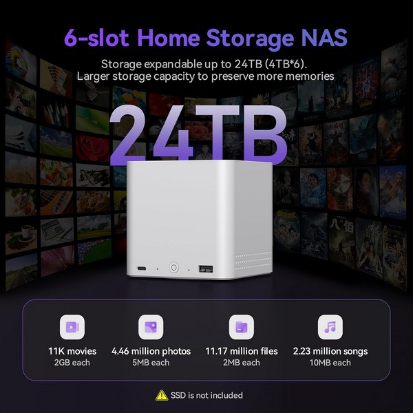 მინი კომპიუტერი Beelink ME mini Home Storage NAS Mini PC N95 12GB/1TB(ME mini-N95-12-1TB)