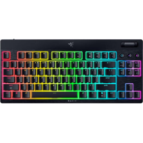 Razer Keyboard mechanical BlackWidow V4 Low-profile TKL HyperSpeed, 87key, Green Switch, USB-A/WL/BT, EN, RGB, black