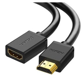 HDMI კაბელი UGREEN HD107 (10145), HDMI Male to Female Cable, 3m, Black