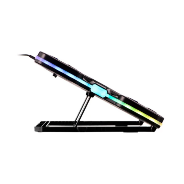2E GAMING Laptop stand CPG-011, up to 17.3", 1xUSB-A, 1xUSB-C, LCD, RGB, black