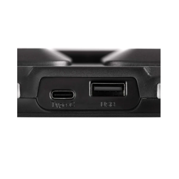 2E GAMING Laptop stand CPG-011, up to 17.3", 1xUSB-A, 1xUSB-C, LCD, RGB, black