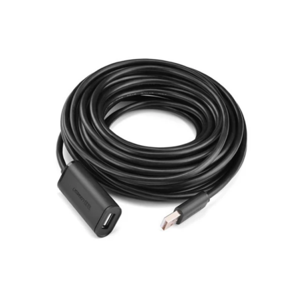 USB დამაგრძლებელი UGREEN US121 (10319) USB 2.0 Active Extension Cable with Chipset 5m (Black)