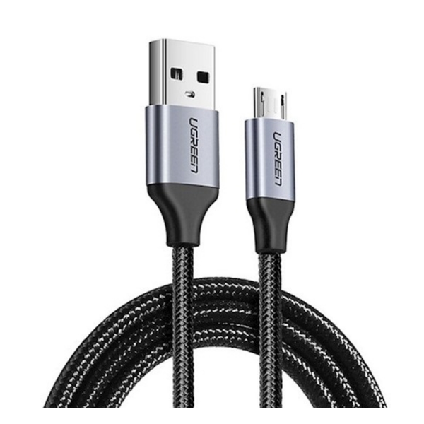 USB კაბელი UGREEN US290 (60147) USB 2.0 A to Micro USB Cable Nickel Plating Aluminum Braid 1.5m (Black)