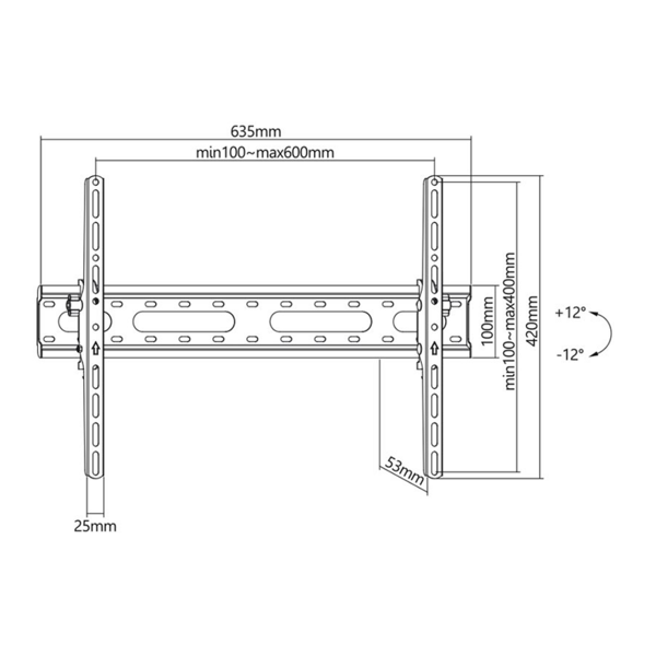 TV Accessories/ Wall Brakets/ Stell Adjustable mount SLIM for TV 37" - 70"   Max. loading : 45 kg  SHO 4420