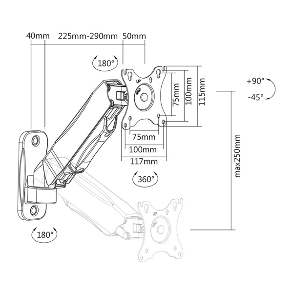 Monitor/ Accessories/ Stell Monitor mount singleMonitor mount single SOS 1810