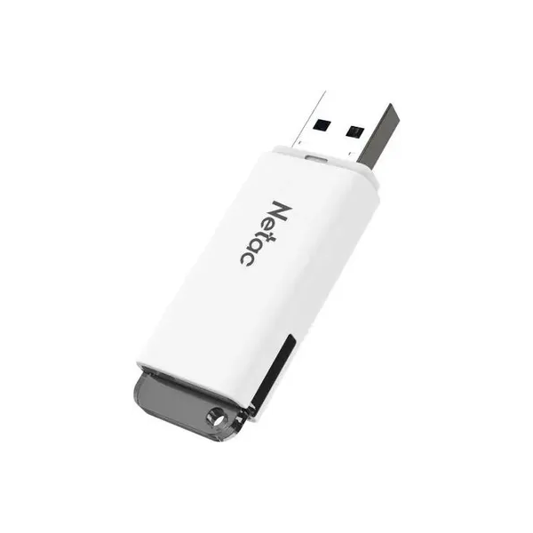 ფლეშ მეხსიერება, U185, NETAC, 32GB USB2.0  ლედ ინდიკატორით, თეთრი . NT03U185N-032G-20WH