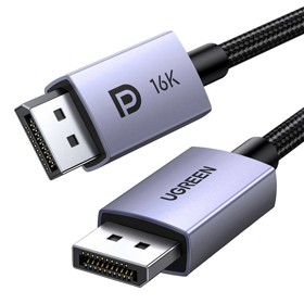 ვიდეო კაბელი UGREEN DP118 (15384), 16K DisplayPort To DisplayPort, 2m, Grey/Black