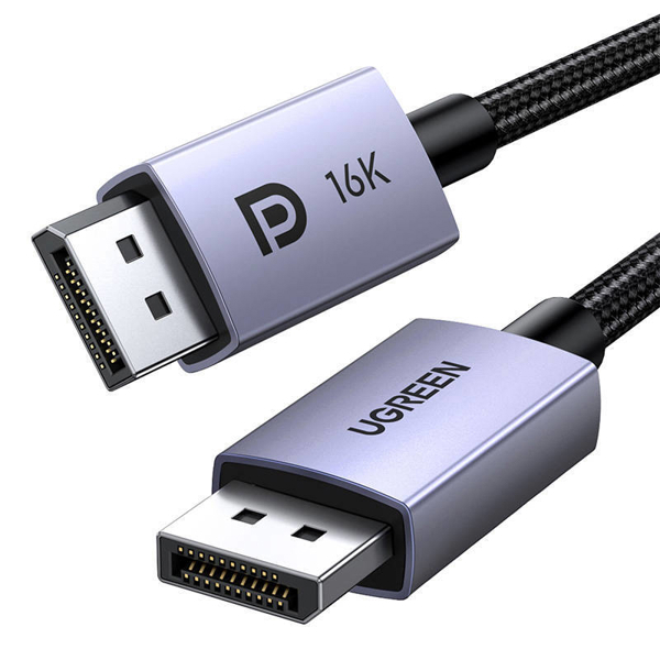 ვიდეო კაბელი UGREEN DP118 (15384), 16K DisplayPort To DisplayPort, 2m, Grey/Black