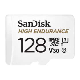 Flash Card/ 128GB SanDisk® High Endurance microSDHC Card with Adapter - for Dashcams & home monitoring(SDSQQNR-128G-GN6IA)