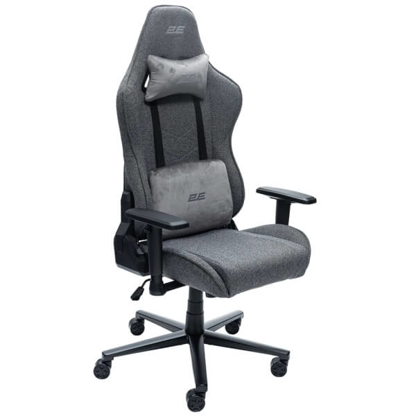 2E GAMING Chair BUSHIDO Lite, fabric, 2D-Armrests, dark grey
