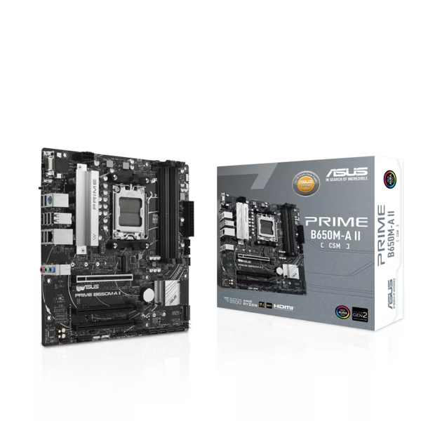 ASUS Motherboard PRIME B650M-A II-CSM sAM5 B650 4xDDR5 M.2 D-Sub HDMI DP mATX