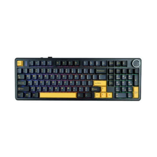 კლავიატურა: AULA F99 PRO Tri-Mode RGB Mechanical Keyboard Thunder Black/Dark Blue/Orange (Star Vector Switch)