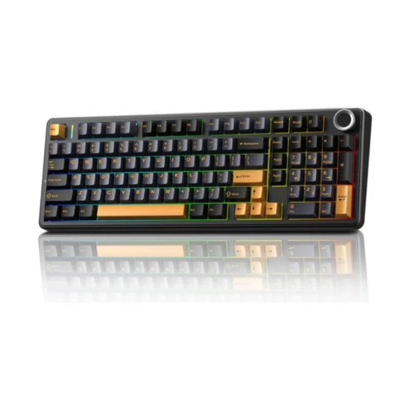 კლავიატურა: AULA F99 PRO Tri-Mode RGB Mechanical Keyboard Thunder Black/Dark Blue/Orange (Star Vector Switch)