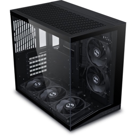 Lian Li O11 Dynamic MINI V2 FLOW Black Small Case - ATX / preinstalled with 3PCS bottom and  2PCS side non-argb fans G99.O11DMIV2FX.00