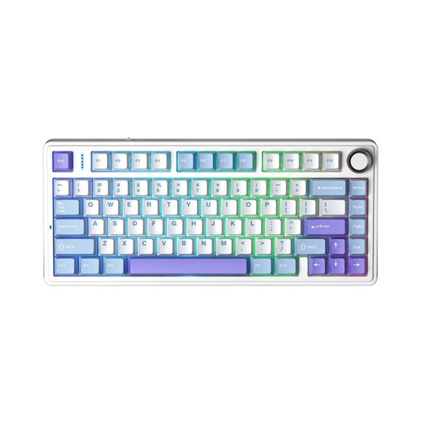 კლავიატურა: AULA F75 Wireless Mechanical Keyboard Gradient White/Blue/Purple (Star Vector Switch)