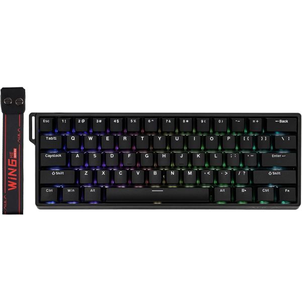 კლავიატურა: AULA WIN60 HE RGB Wired Gaming Keyboard Black (Graywood Magnetic Switch)