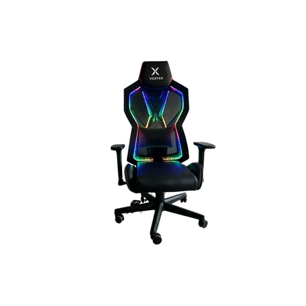 გეიმერული სავარძელი: Vertex CyberNova Gaming Chair With RGB light Black Mesh