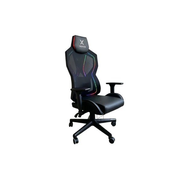 გეიმერული სავარძელი: Vertex CyberNova Gaming Chair With RGB light Black Mesh
