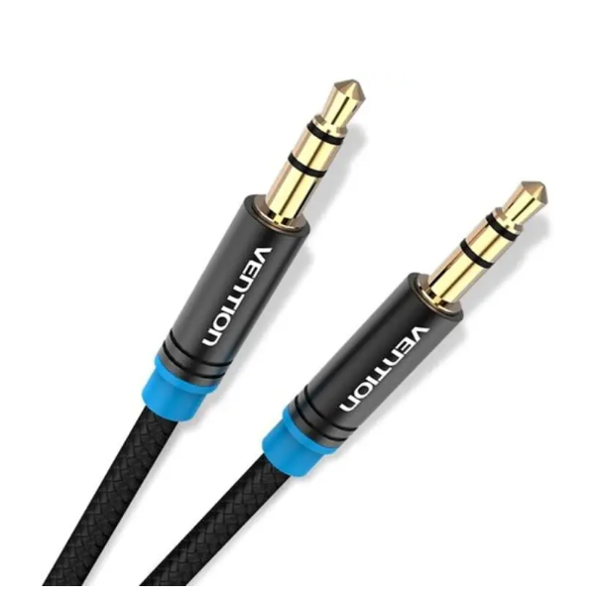 VENTION P350AC300-B-M Cotton Braided 3.5mm Male to Male Audio Cable 3M Black Metal Type