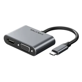 CABLETIME CT-C160-PU31-CMHV-S0.15 Premium 2-in-1 USB type C to HDMI+VGA Adapter   4K /30HZ