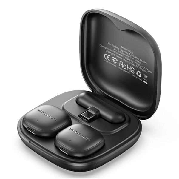 VENTION NCDB0 Wireless AI Noise-Canceling Lavalier Microphone Black