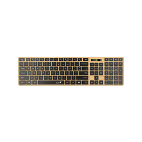 კლავიატურა, SlimStar 7250BT, Genius, Wireless 2.4GHz, Bluetooth, AI Copilot, RU, USB, ოქროსფერი ხე (Pine Wood).
