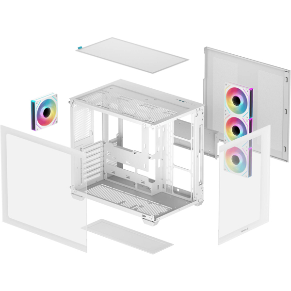 ქეისი, CG530U 4F WH, DEEPCOOL, ATX Mid-Tower . R-CG530U-WHAGA4-G
