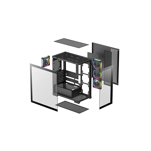 DeepCool CG580 4F V2, Tempered Glass, Black
