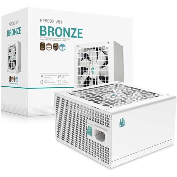 PF500X WH, DEEPCOOL, PSU, 500W Power Supply 80PLUS Bronze, White.
