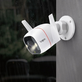 კამერა, Tapo C320WS, TP-Link,  გარე გამოყენების 2K გაფართოების  ღამის ხედვით და მოძრაობის სენსორით (Motion-alerts).