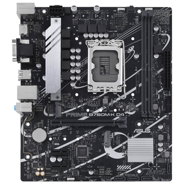 ASUS Motherboard PRIME B760M-K D4 s1700 B760 2xDDR4 M.2 HDMI D-Sub mATX
