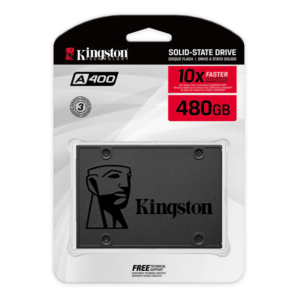 მყარი დისკი Kingston 480GB SSD 2.5" A400 SATA3 (7mm height) - SA400S37/480GB