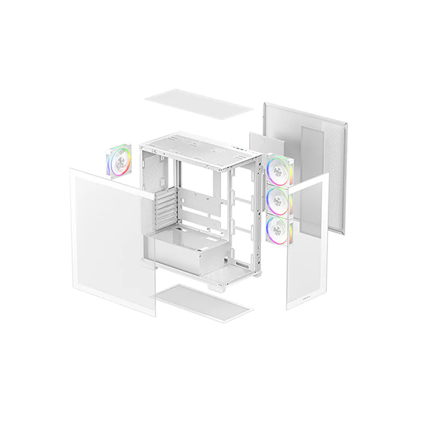 DeepCool CG580 4F V2 WH, Tempered Glass, White
