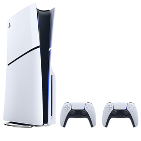 Playstation 5 Console Slim CD Version White E Chassis Two DualSense Wireless Controllers Bundle